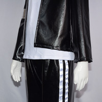 Costume de scène Michael Jackson vintage sur mesure pour homme, veste et pantalon à paillettes noires, tenue de danse MJ, costume de cosplay