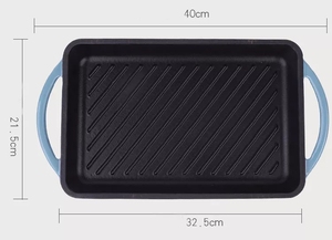 Large Nonstick Enamel Cast Iron <strong>Griddle</strong> for Kitchen Stove Top Two Burner <strong>Flat</strong> Pancake Grill <strong>Pan</strong> - Product Image 4