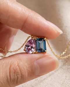 New Customised <b>Birthstone</b> Gemstone Pendant 14K Gold Link Chain Cute Engagement Wedding Dainty <b>Necklace</b> - Product Image 2