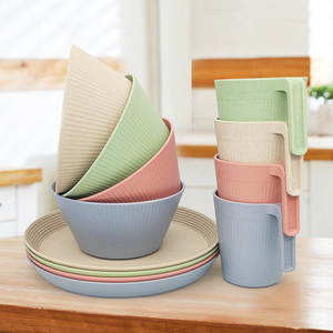 Ensemble de vaisselle design nordique, <span class=keywords><strong>bol</strong></span> en <span class=keywords><strong>plastique</strong></span>, assiette de <span class=keywords><strong>petit</strong></span>-<span class=keywords><strong>déjeuner</strong></span>, vaisselle de cuisine, ensemble d'assiettes, bols en <span class=keywords><strong>plastique</strong></span> pour le dîner - Product Image 3