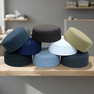 Custom Logo Nawaz Kufi Muslim Cap Prayer <b>Hat</b> Polyester Cotton Casual Daily Use Wholesale Mens Islamic Headwear New Design - Product Image 3