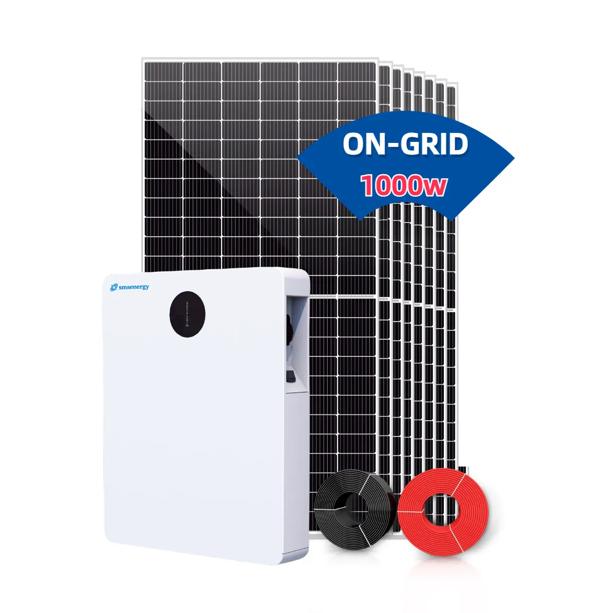Baterai penyimpanan energi dan Inverter sistem energi surya untuk balkon sistem tenaga surya kecil di Grid OEM 600W 800W semua dalam satu