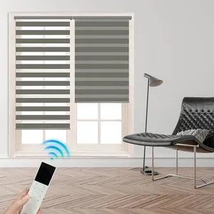 Application moteur silencieuse wifi google smart control double couche jour et nuit ombre stores zébrés motorisés