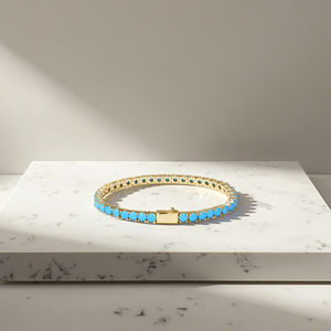 Gelang rantai tenis lapis emas 5mm wanita, perhiasan gelang dengan jepit jepret zirkonia kubik es, gelang pesta untuk pria dan wanita - Product Image 1