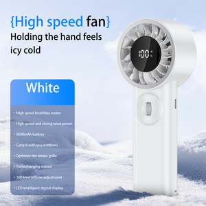พัดลมมือถือดิจิตอลแบบพกพาคุณภาพสูงรุ่นใหม่ ขนาดกะทัดรัด สำหรับใช้งานกลางแจ้ง ความเร็วสูง - Product Image 5