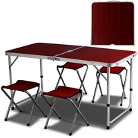 Table de pique-nique en aluminium Table et chaises pliantes avec trou pour parapluie