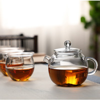 Théière miniature en verre borosilicate transparent, faite à la main, sans BPA, résistante à la chaleur, écologique, design moderne, vente en gros