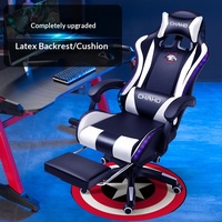 [Édition LED Couleur] Chaise de Gaming en Cuir Style Course pour Bureau et Ordinateur, Siège Compétitif avec Éclairage RGB Intégré et Base Étoile à Cinq Branches