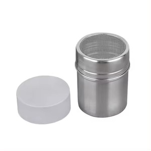 Stainless Steel Powdered Sugar <strong>Shaker</strong> with Lid Fine Mesh <strong>Shaker</strong> Powder Can Dredger for Cocoa Sugar Cinnamon Pepper <strong>Coffee</strong> Flour - Product Image 1