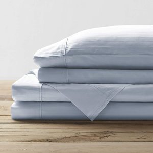 250tc 100% cotton khách sạn chất lượng sọc tùy chỉnh tấm ga trải giường phẳng thiết lập dùng một lần với nhân vật giáng sinh mô hình cho khách sạn Spa - Product Image 5