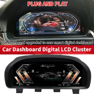 Krando Linux Digital Car LCD Instrument Cluster Velocímetro para BMW 1 2 X1 F20 F22 F48 Reproductor multimedia Panel de cabinas virtuales