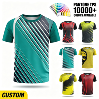 Kaus lengan pendek olahraga cetak Digital rajutan OEM ODM kustom kaus sublimasi longgar cepat kering poliester