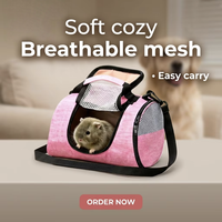Sac de transport pliable en forme d'écureuil pour hamster, en tissu maillé respirant, avec fermeture coulissante horizontale