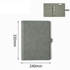 Porte-documents en cuir personnalisé avec fermeture éclair et bloc-notes, organiseur de fichiers multifonctionnel pour le bureau, les affaires et l'école - Product Image 1