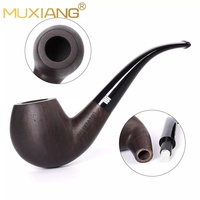 MUXIANG Luxe Pipes à Fumer en Ébène 9mm Portable avec Finition Laquée Tubes à Pipe en Bois Accessoire de Gros de Luxe