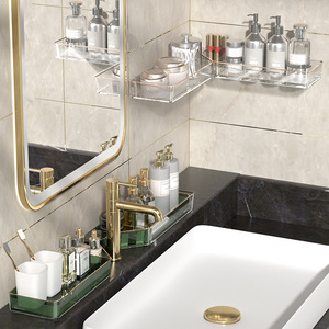 Bathroom Storage Rack Corner Mounted 60X70cm Rectangle Durable For Kitchen And Bathroom Use - Product Image 2