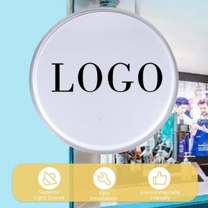 Wall-Mounted Round Double-sided Waterproof Outdoor LED <b>Advertising</b> Projecting <b>Light</b> <b>Box</b> Signsfor Stores Shops - Product Image 5