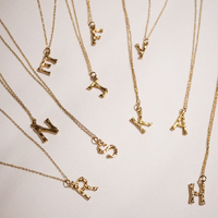 Collier avec pendentif en acier inoxydable EManco, lettre initiale, 4 types de chaînes pour femmes, collier pour meilleure amie, bijoux