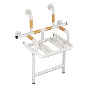 Chaise de douche pliante pour salle de bain, tabouret mural antidérapant avec accoudoirs pour la sécurité et l'accessibilité, capacité de 150 lb - Product Image 5