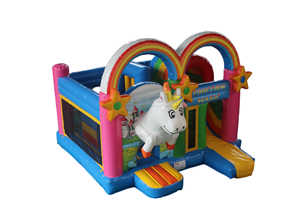 Château gonflable à thème <span class=keywords><strong>licorne</strong></span> magique LilyToys avec toboggan pour fête en plein air et aire de jeux - Product Image 6