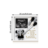 Boîte à souvenirs pour annonce de naissance par échographie, personnalisée, en bois blanc, décoration murale pour chambre de bébé, cadeau à poser sur table