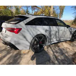 Pour Audi RS6 Avant Wagon 2019 + lèvre de becquet d'extension de jupe latérale en Fiber de carbone sèche