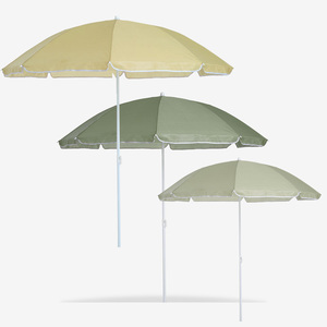Wholesale Promotion Portable UV-resistant Polyester Canopy Powder-coated Steel Pole Outdoor Custom Logo Sun Shade Beach Umbrella