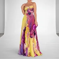Robe élégante sans manches en violet, taille haute, coupe ajustée, pour occasions printanières, service OEM ODM