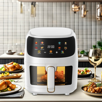 Friteuse à air électrique numérique 8L Grande capacité Sans huile Cuisinière intelligente Moderne Ménage Plastique OEM/ODM Personnalisé