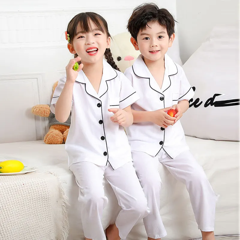 organic 100% cotton kids men woman blank pajamas family matching pyjamas pijama for children