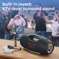 Speaker Karaoke Zealot S89 2 MIC Subwoofer dengan LED RGB, Desain Audio Tiga Jalur Tahan Air, untuk Penggunaan Luar Ruangan & Baterai Isi Ulang