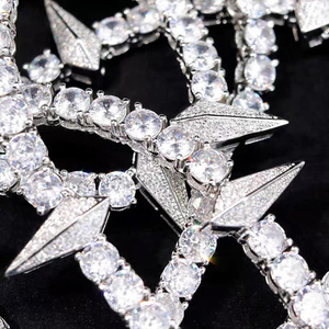 สร้อยคอเทนนิสลายเสือดำสุดฮอต ลดราคาพิเศษ เพชร VVS moissanite ผ่านการทดสอบเพชร ชุบทอง เงินแท้ 925 พร้อมใบรับรอง GRA - Product Image 3