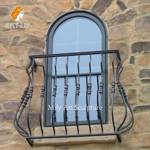 Fenêtre de terrasse en fer forgé classique européenne personnalisée <span class=keywords><strong>MILY</strong></span>, fenêtres en fer forgé pour la protection - Product Image 4