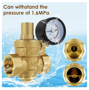 Laiton 3/4 pouces DN20 & 1/2 pouces DN15 hydraulique moyenne température réglable robinet à tournant sphérique régulateur <span class=keywords><strong>de</strong></span> pression <span class=keywords><strong>d</strong></span>'<span class=keywords><strong>eau</strong></span> et réducteur - Product Image 4