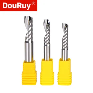 DouRuy Single Flute Spiral Cutting Tools Router Bits Wood End Mill Milling Cutter