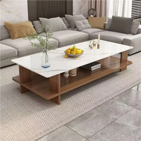 Table basse compacte pour le thé et le café, design nordique moderne, verre trempé transparent, rangement durable, meubles de salon pour la maison