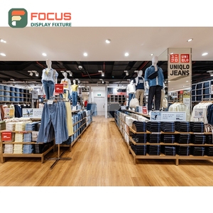 Présentoir de sol en matériaux mixtes pour magasin de marque commercial, projet clé en main pour franchise de magasin de vêtements - Product Image 2