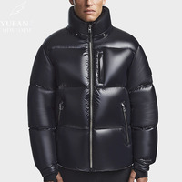 Veste matelassée YuFan personnalisée brillante à capuche, imperméable pour homme, style court et bouffant