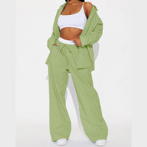 Ensemble de costumes décontractés à rayures King Mcgreen Star pour femmes, blazer et <span class=keywords><strong>pantalon</strong></span> à jambe droite avec logo personnalisé pour femmes de bureau - Product Image 4