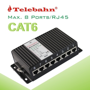 Telebahn SPD fabricant d'usine 57V 48V 8 Ports 1000Mbps TVSS réseau Gigabit <span class=keywords><strong>parafoudre</strong></span> RJ45 Ethernet <span class=keywords><strong>parafoudre</strong></span> POE - Product Image 3