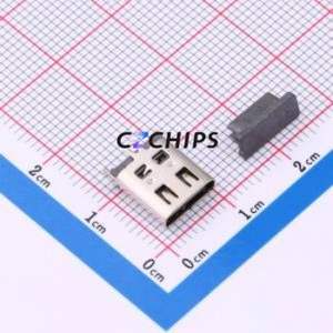 HX TYPE-C 6P LT H10.0 USB Connector SMD Connector ( Connector Type: Type-C )( Gender: Female )( Mounting Type: Vertical Mount ) - Product Image 1
