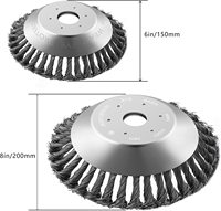 8 pouces 200mm brosse à roue en fil de fer pour pelouse wacker brosse coupe-herbe coupe-herbe jardin