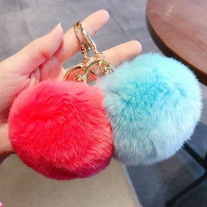 All'ingrosso di alta qualità Puffball pompon Furball portachiavi colorato stampa Offset a buon mercato - Product Image 4