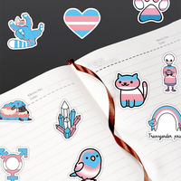 50 Uds. De pegatinas de grafiti transgénero de dibujos animados para cuaderno, calcomanía de taza de agua, vinilo impermeable, pegatina LGBT para adolescentes