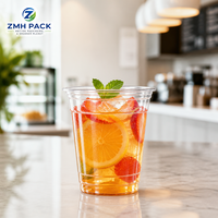 Gobelet à boisson froide en PET transparent de 16 oz, gobelet en plastique jetable de 98 mm avec couvercle en dôme pour thé au lait, café glacé