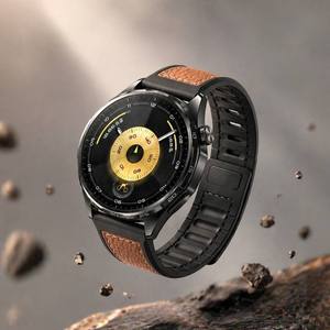 สายนาฬิกาซิลิโคนแม่เหล็ก CHARM สำหรับ GT6 และ Watch S11 พร้อมหัวเข็มขัดหนังลายลิ้นจี่ ใช้ได้กับ /Oppo - Product Image 1
