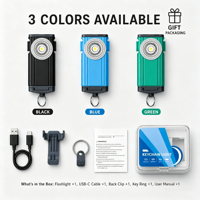 Mini lampe torche LED portable OEM 400 lumens, étanche IP65, rechargeable par USB, faisceau réglable, pour clé de poche