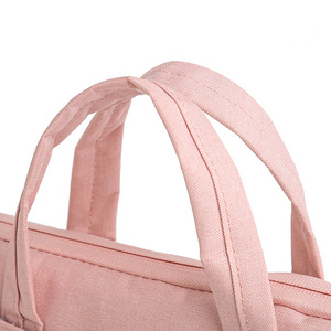 Sac pour ordinateur portable imperméable en Oxford de 15,6 pouces, mallette légère à bandoulière unisexe, élégante, en toile et velours, avec poignée - Product Image 4