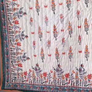 Edredón con estampado de bloques de mano personalizado al por mayor 100% algodón Jaipuri Razai textil de lujo para el hogar para compra al por mayor - Product Image 1