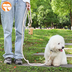 Correa de Nailon para Entrenamiento de Perros, Correa Deslizante para Perros, Manos Libres, Correa Deslizante Resistente para Perros, Conjunto de Arnés y Correa de Cuero para Perros - Product Image 2